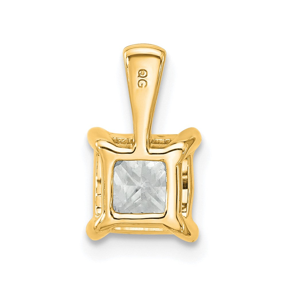 14k Yellow Gold 1 1/2 Ct. Lab Grown Diamond VS/SI+ G+ Princess Complete Four Prong Pendant