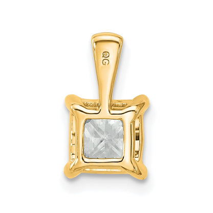 14k Yellow Gold 1 1/2 Ct. Lab Grown Diamond VS/SI+ G+ Princess Complete Four Prong Pendant