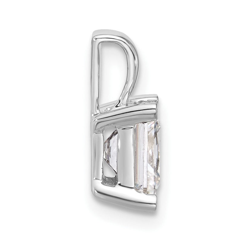 14k White Gold 2 Ct. Lab Grown Diamond VS/SI+ G+ Princess Four Prong Pendant