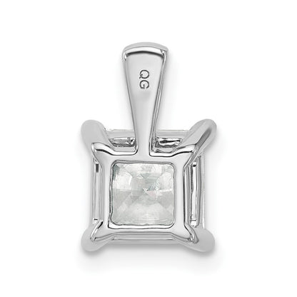 14k White Gold 2 Ct. Lab Grown Diamond VS/SI+ G+ Princess Four Prong Pendant