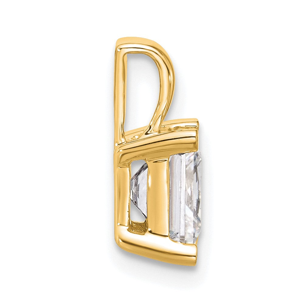 14K Yellow Gold 2 Carat Certified Lab Grown Diamond Vs/Si+ G+ Princess Complete Four Prong Pendant
