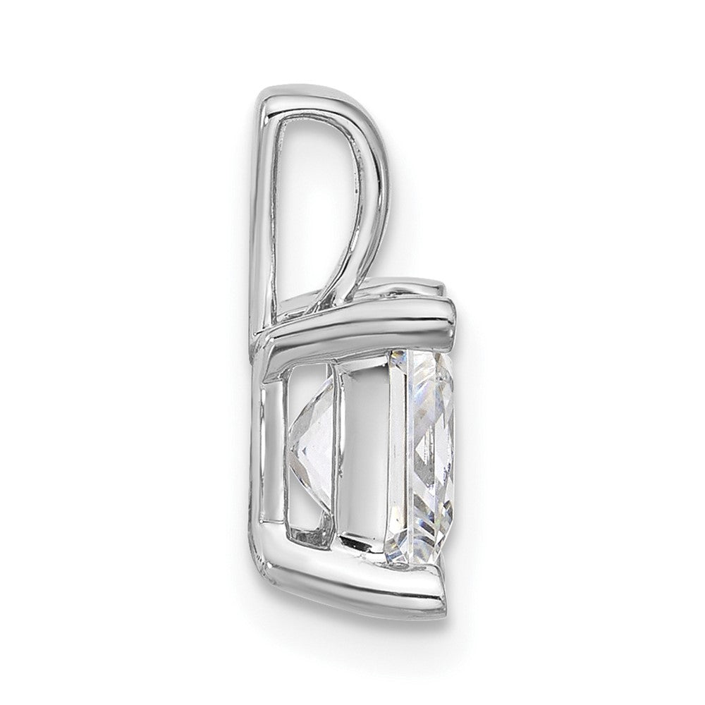 14K White Gold 2 1/2 Carat Lab Grown Diamond Vs+ F+ Princess Complete Four Prong Pendant