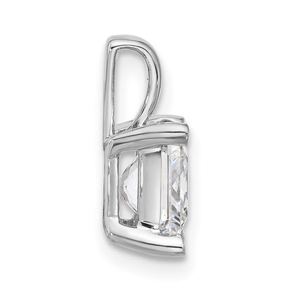 14K White Gold 2 1/2 Carat Lab Grown Diamond Vs+ F+ Princess Complete Four Prong Pendant