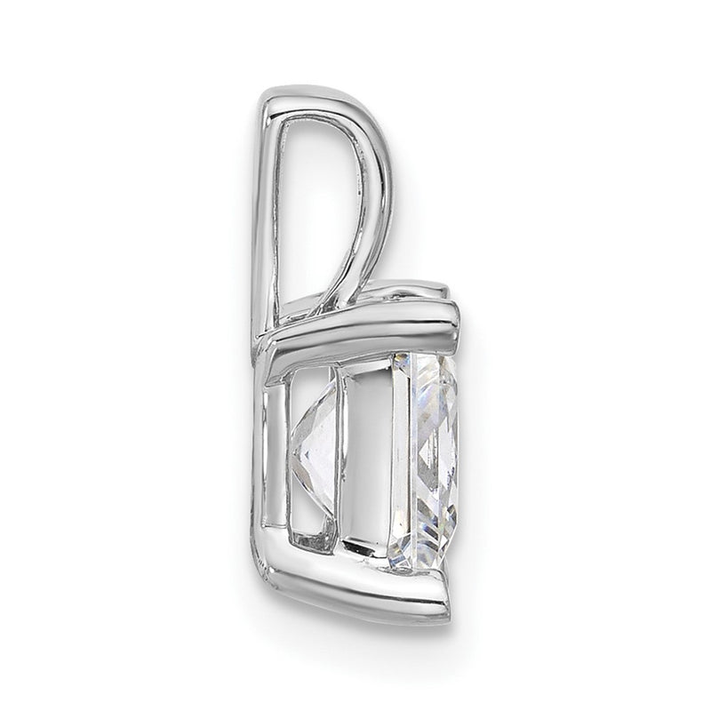 14K White Gold 2 1/2 Carat Lab Grown Diamond Vs+ F+ Princess Complete Four Prong Pendant