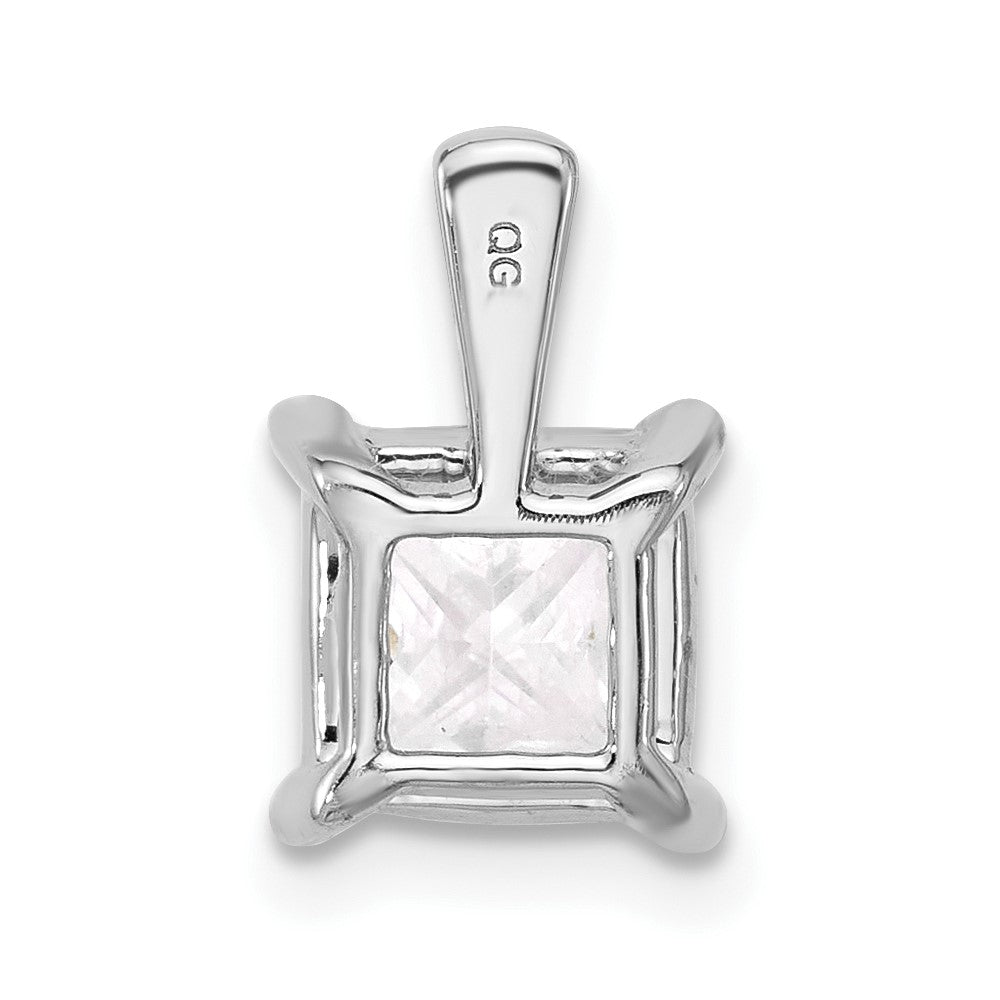 14k White Gold 2 1/2 Ct. Certified Lab Grown Diamond VS/SI+ G+ Princess Four Prong Pendant