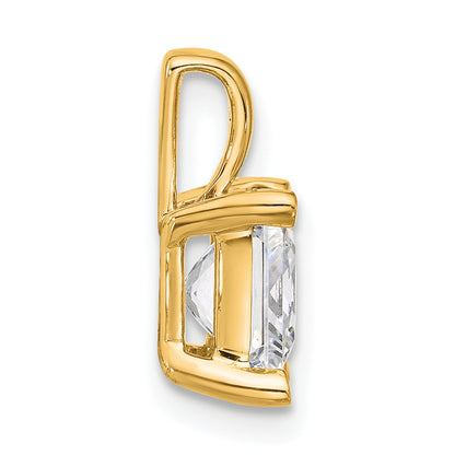 14K Yellow Gold 2 1/2 Carat Certified Lab Grown Diamond Vs+ F+ Princess Complete Four Prong Pendant