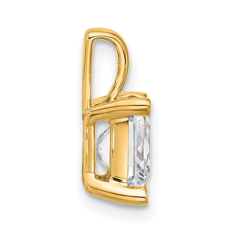 14k Yellow Gold 2 1/2 Ct. Lab Grown Diamond VS/SI+ G+ Princess Four Prong Pendant