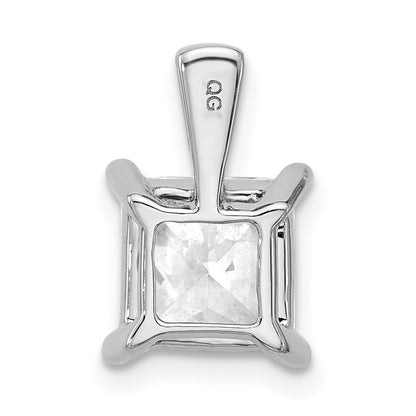 14k White Gold 3 Ct. Certified Lab Grown Diamond VS/SI+ G+ Princess Four Prong Pendant