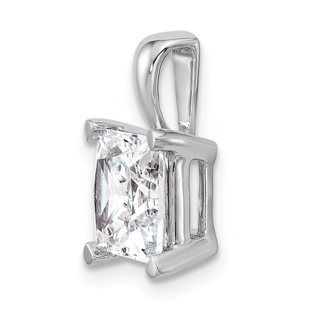 14k White Gold 3 Ct. Certified Lab Grown Diamond VS/SI+ G+ Princess Four Prong Pendant