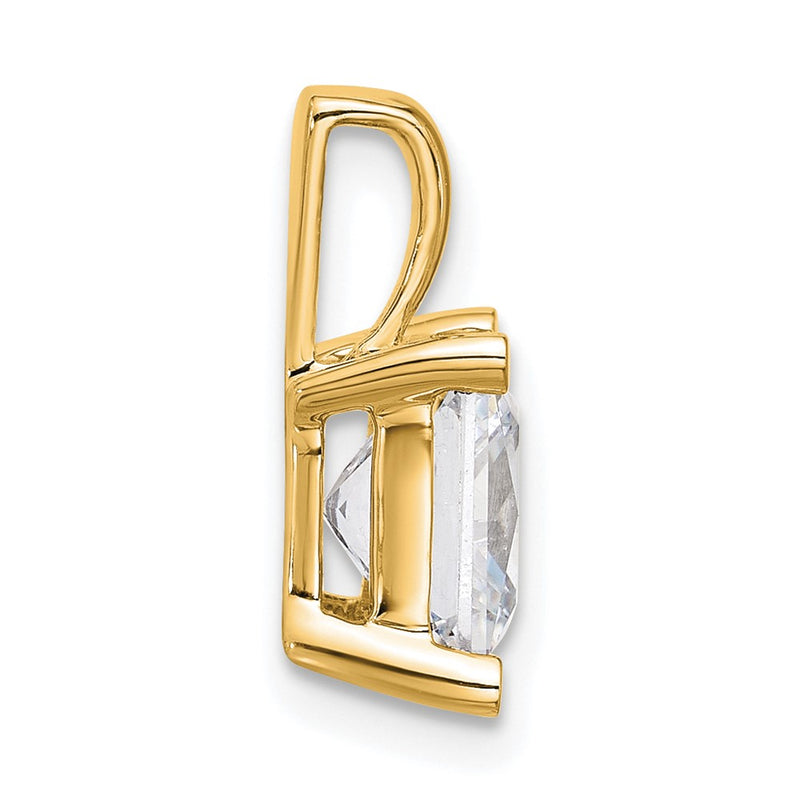 14k Yellow Gold 3 Ct. Certified Lab Grown Diamond VS/SI+ G+ Princess Four Prong Pendant