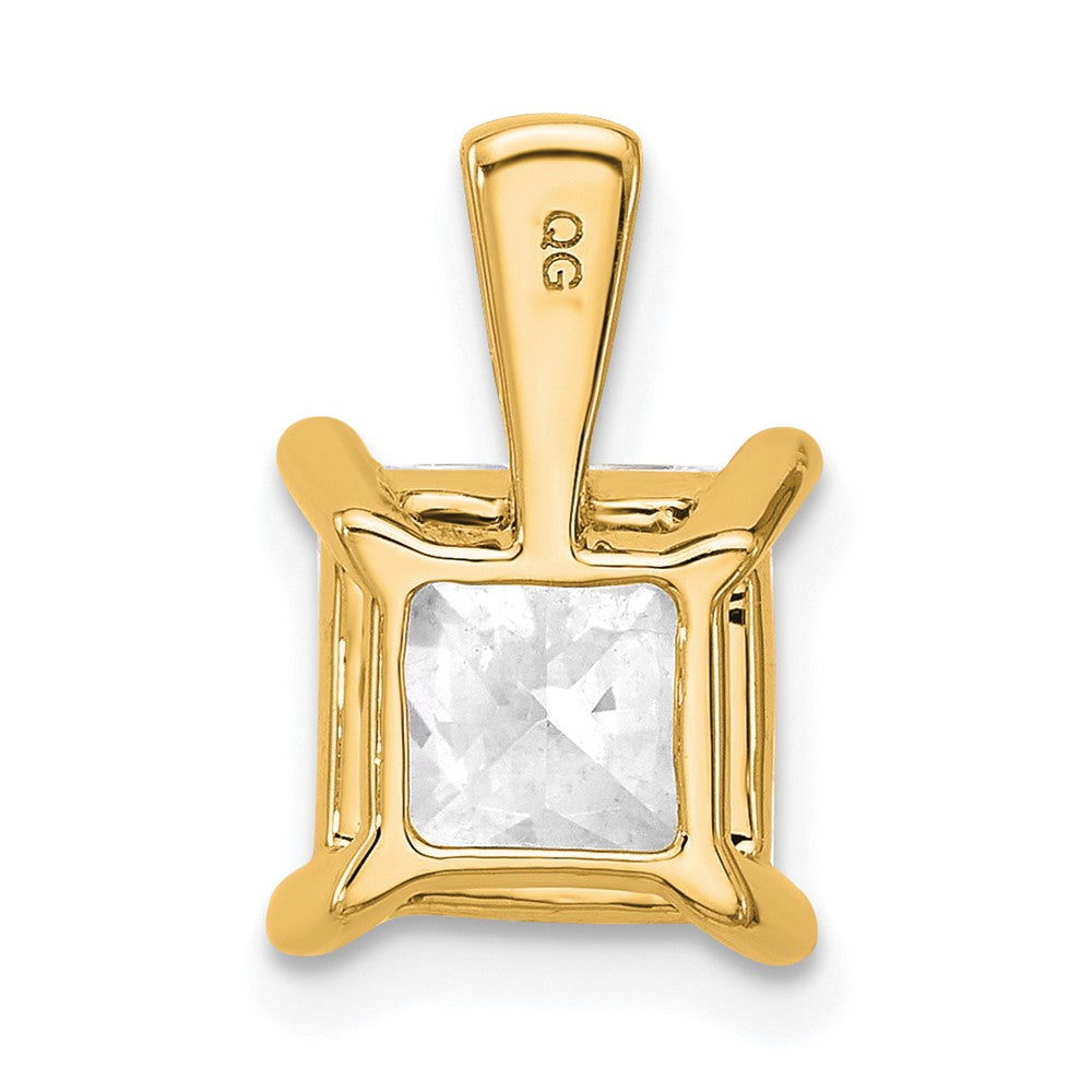 14k Yellow Gold 3 Ct. Certified Lab Grown Diamond VS/SI+ G+ Princess Four Prong Pendant