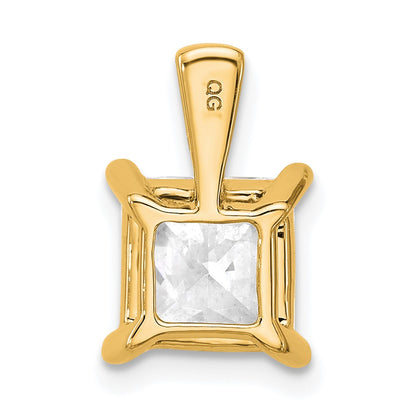 14k Yellow Gold 3 Ct. Certified Lab Grown Diamond VS/SI+ G+ Princess Four Prong Pendant
