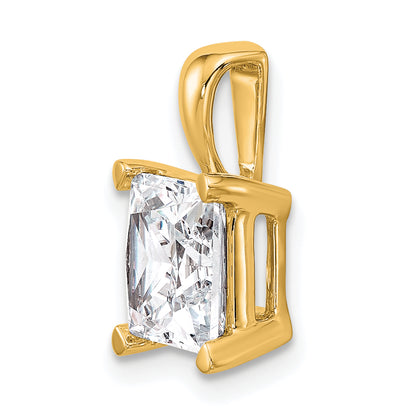 14K Yellow Gold 3 Carat Certified Lab Grown Diamond Vs+ F+ Princess Complete Four Prong Pendant