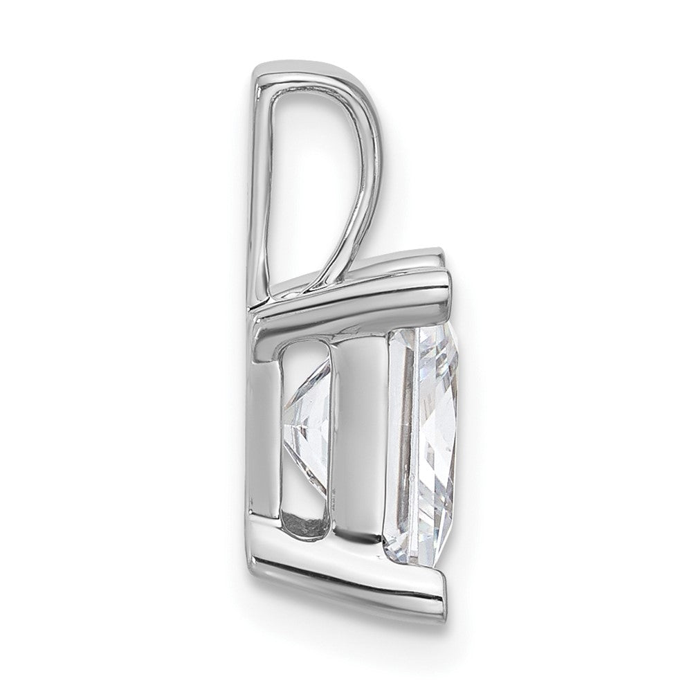14k White Gold 4 Ct. Lab Grown Diamond VS/SI+ G+ Princess Complete Four Prong Pendant