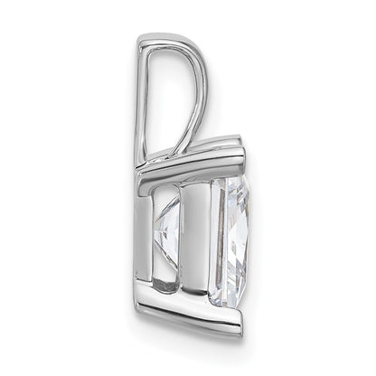 14k White Gold 4 Ct. Lab Grown Diamond VS/SI+ G+ Princess Complete Four Prong Pendant
