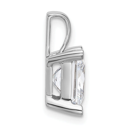 14K White Gold 4 Carat Certified Lab Grown Diamond Vs+ F+ Princess Complete Four Prong Pendant