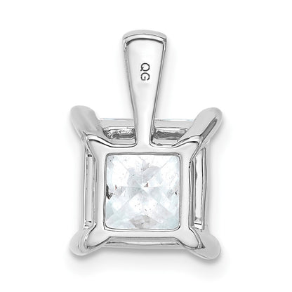 14k White Gold 4 Ct. Lab Grown Diamond VS/SI+ G+ Princess Complete Four Prong Pendant