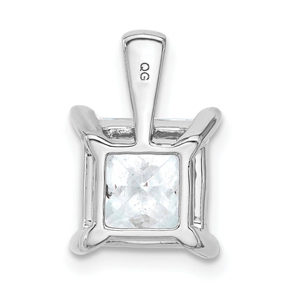 14K White Gold 4 Carat Certified Lab Grown Diamond Vs+ F+ Princess Complete Four Prong Pendant