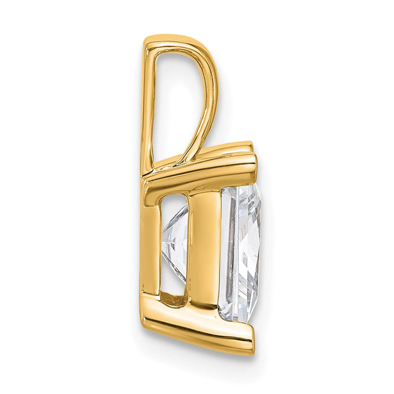 14k Yellow Gold 4 Ct. Lab Grown Diamond VS/SI+ G+ Princess Four Prong Pendant