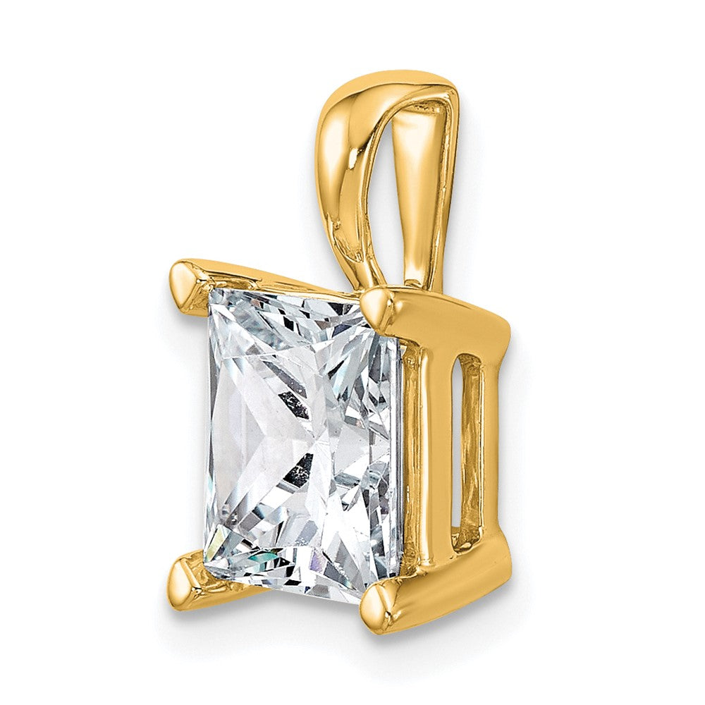 14k Yellow Gold 4 Ct. Certified Lab Grown Diamond VS/SI+ G+ Princess Complete Four Prong Pendant