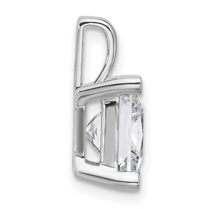 14K White Gold 5 Carat Certified Lab Grown Diamond Vs+ F+ Princess Complete Four Prong Pendant