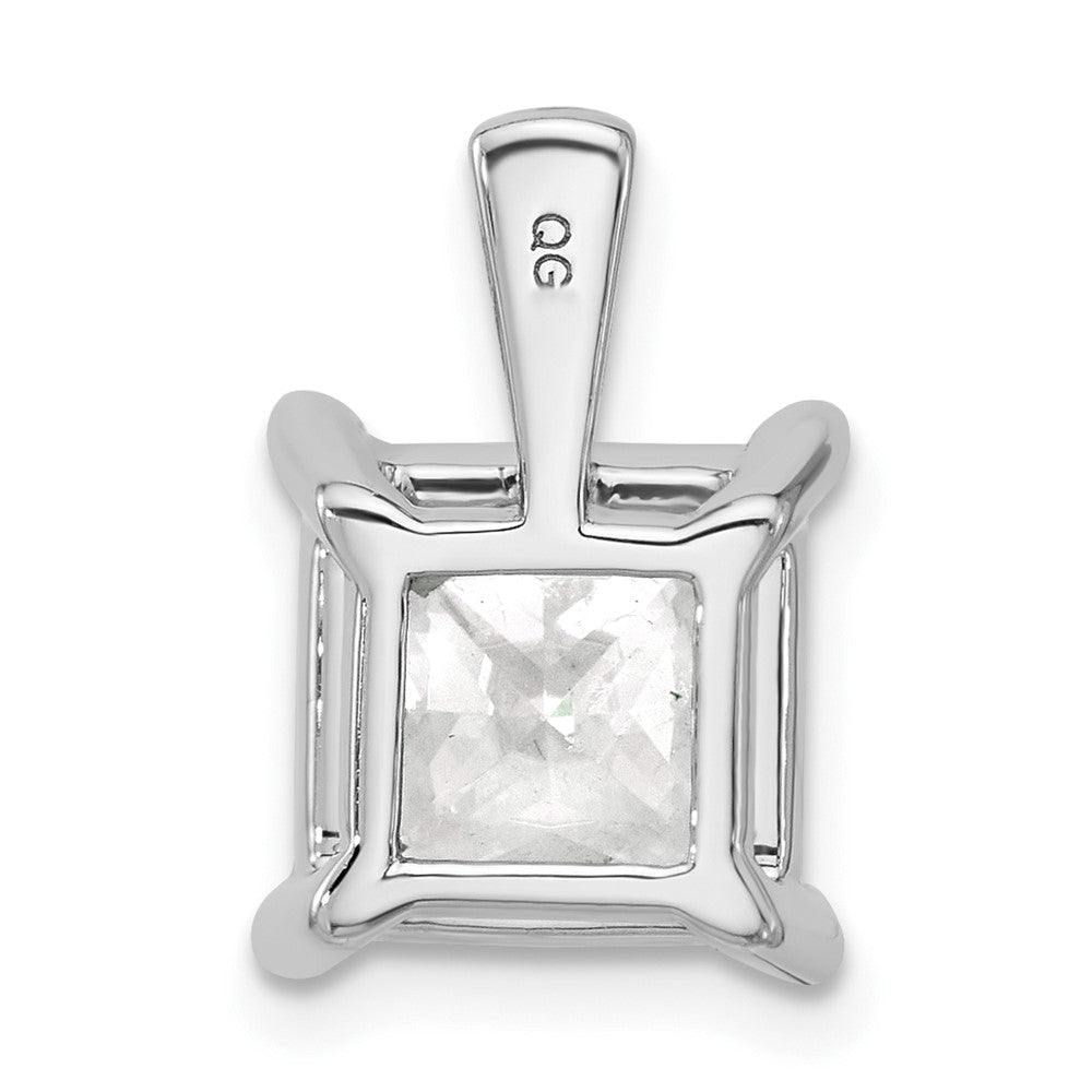 14k White Gold 5 Ct. Lab Grown Diamond VS/SI+ G+ Princess Four Prong Pendant