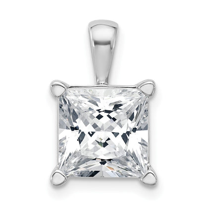 14k White Gold 5 Ct. Certified Lab Grown Diamond VS/SI+ G+ Princess Four Prong Pendant