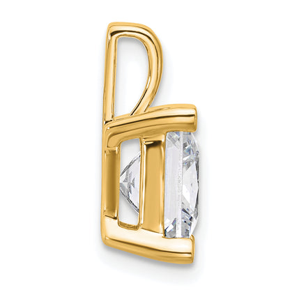 14K Yellow Gold 5 Carat Certified Lab Grown Diamond Vs+ F+ Princess Complete Four Prong Pendant