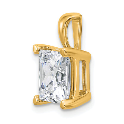 14K Yellow Gold 5 Carat Certified Lab Grown Diamond Vs+ F+ Princess Complete Four Prong Pendant