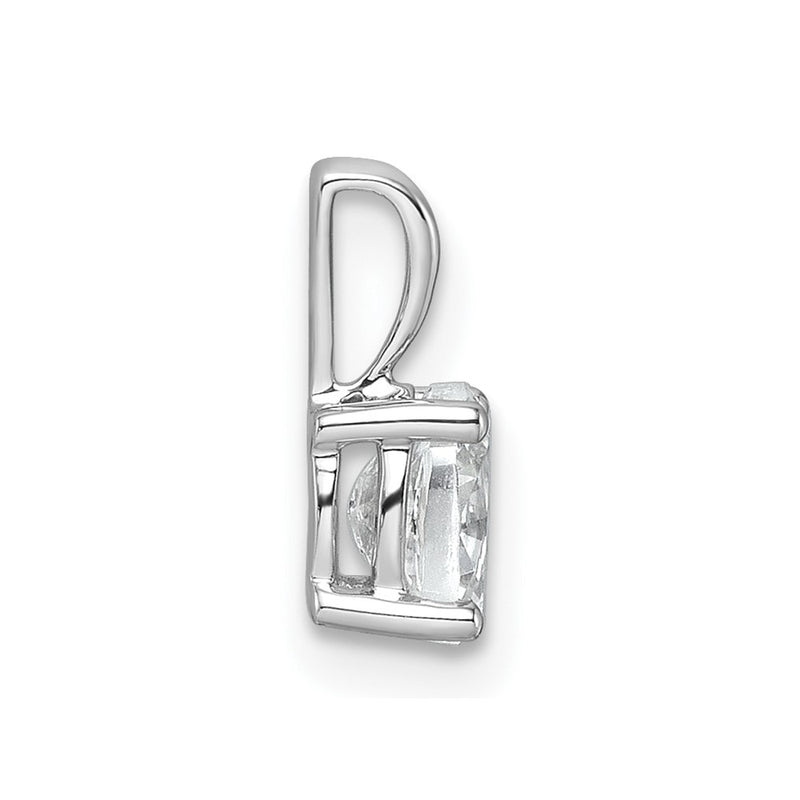 14K White Gold 1/2 Carat Lab Grown Diamond Vs+ F+ Oval Complete Four Prong Pendant