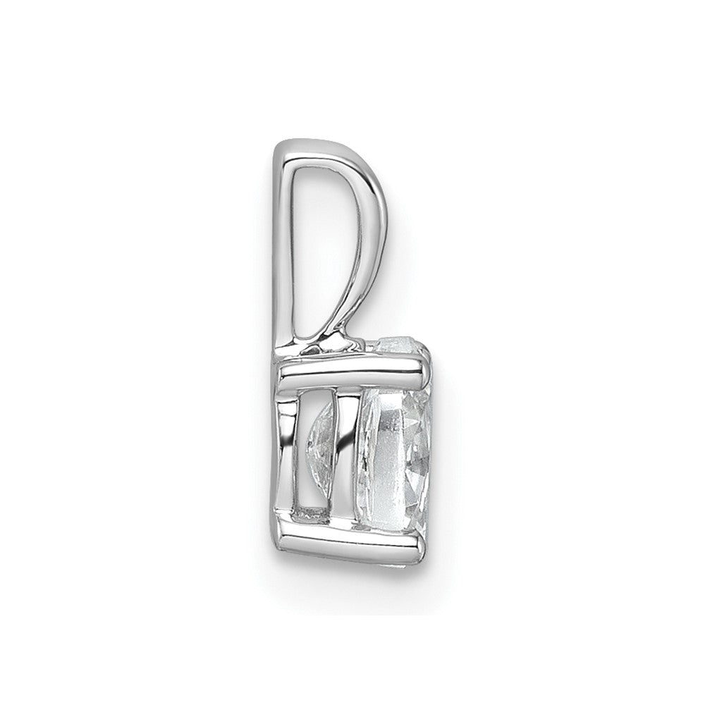14k White Gold 1/2 Ct. Lab Grown Diamond VS/SI+ G+ Oval Four Prong Pendant