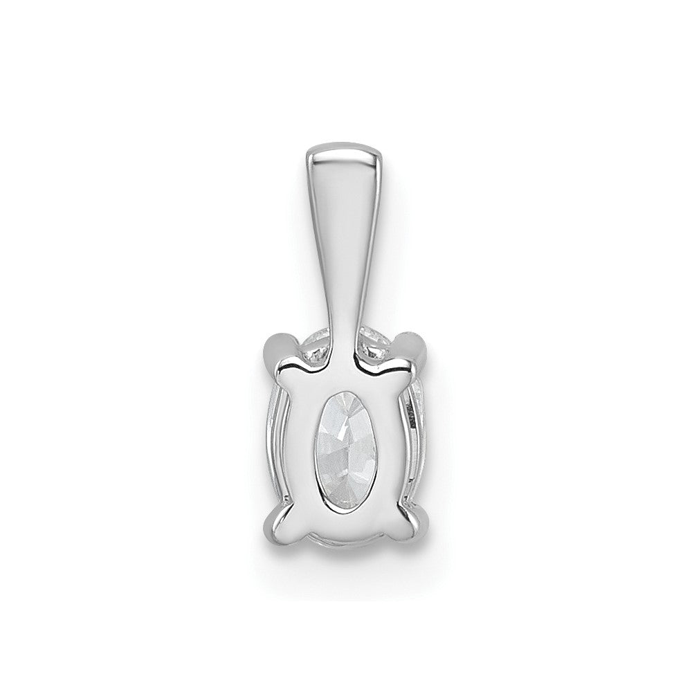 14k White Gold 1/2 Ct. Lab Grown Diamond VS/SI+ G+ Oval Four Prong Pendant