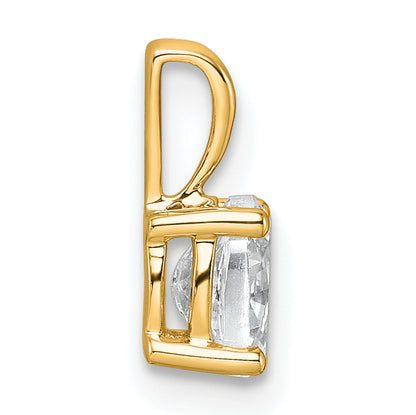 14K Yellow Gold 1/2 Carat Certified Lab Grown Diamond Vs+ F+ Oval Complete Four Prong Pendant