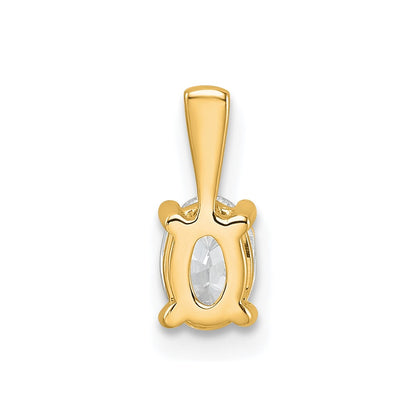 14k Yellow Gold 1/2 Ct. Certified Lab Grown Diamond VS/SI+ G+ Oval Four Prong Pendant