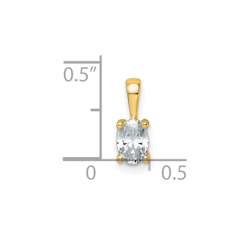 14k Yellow Gold 1/2 Ct. Lab Grown Diamond VS/SI+ G+ Oval Four Prong Pendant