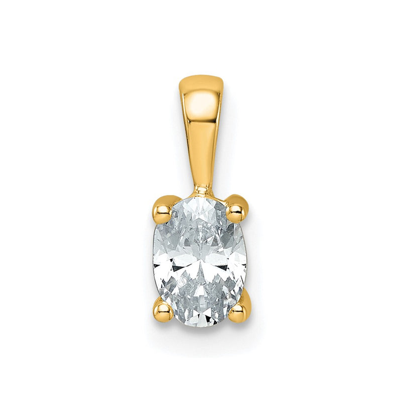 14k Yellow Gold 1/2 Ct. Certified Lab Grown Diamond VS/SI+ G+ Oval Four Prong Pendant