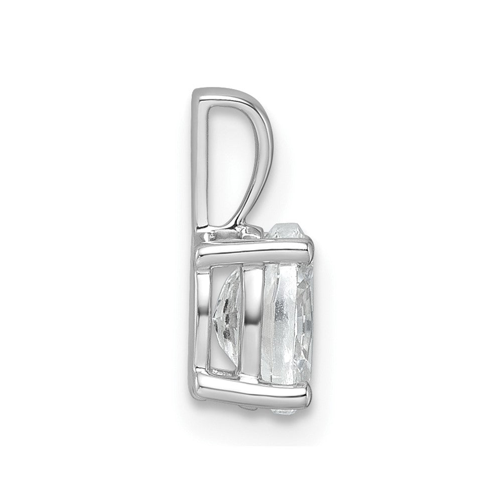14K White Gold 3/4 Carat Certified Lab Grown Diamond Vs+ F+ Oval Complete Four Prong Pendant