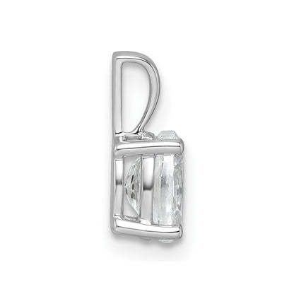 14K White Gold 3/4 Carat Certified Lab Grown Diamond Vs+ F+ Oval Complete Four Prong Pendant