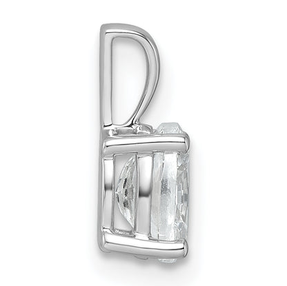 14K White Gold 3/4 Carat Certified Lab Grown Diamond Vs+ F+ Oval Complete Four Prong Pendant