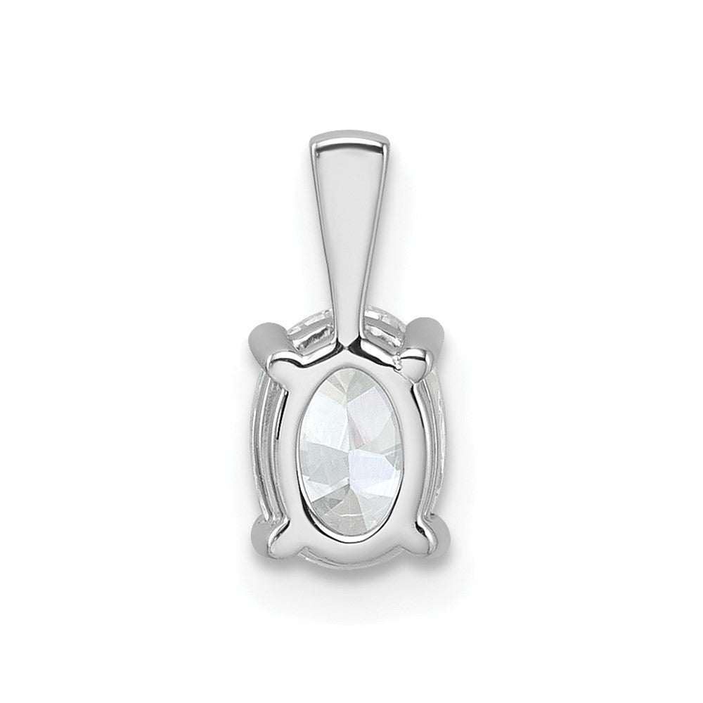14K White Gold 3/4 Carat Certified Lab Grown Diamond Vs+ F+ Oval Complete Four Prong Pendant