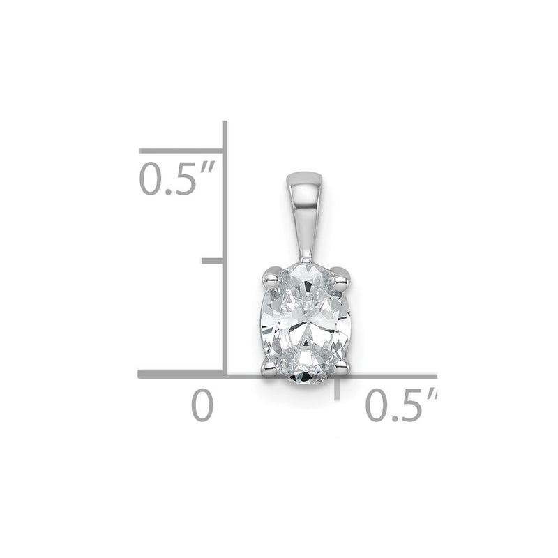 14k White Gold 3/4 Ct. Certified Lab Grown Diamond VS/SI+ G+ Oval Four Prong Pendant