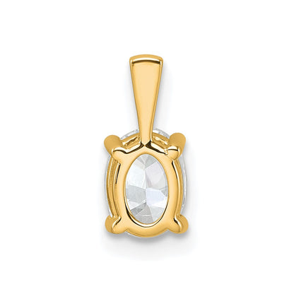 14k Yellow Gold 3/4 Ct. Certified Lab Grown Diamond VS/SI+ G+ Oval Four Prong Pendant