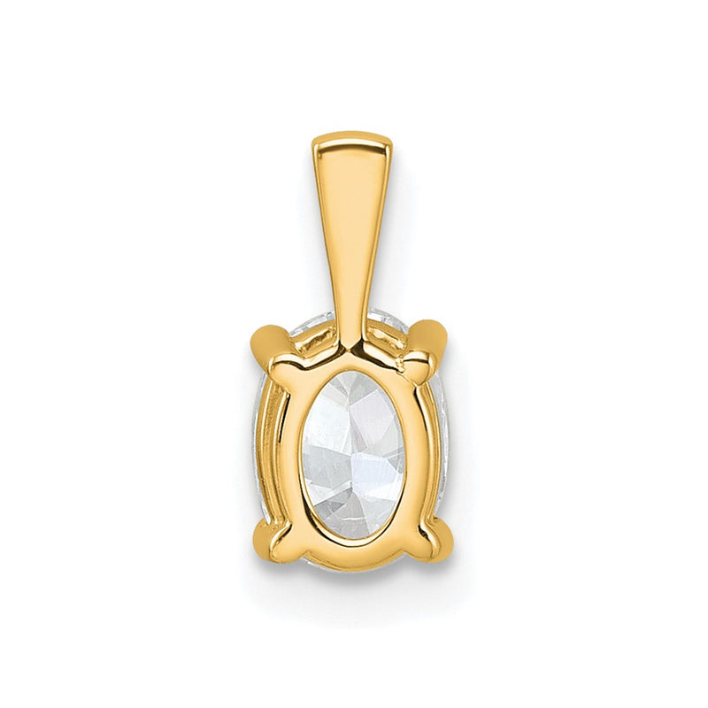 14k Yellow Gold 3/4 Ct. Certified Lab Grown Diamond VS/SI+ G+ Oval Four Prong Pendant