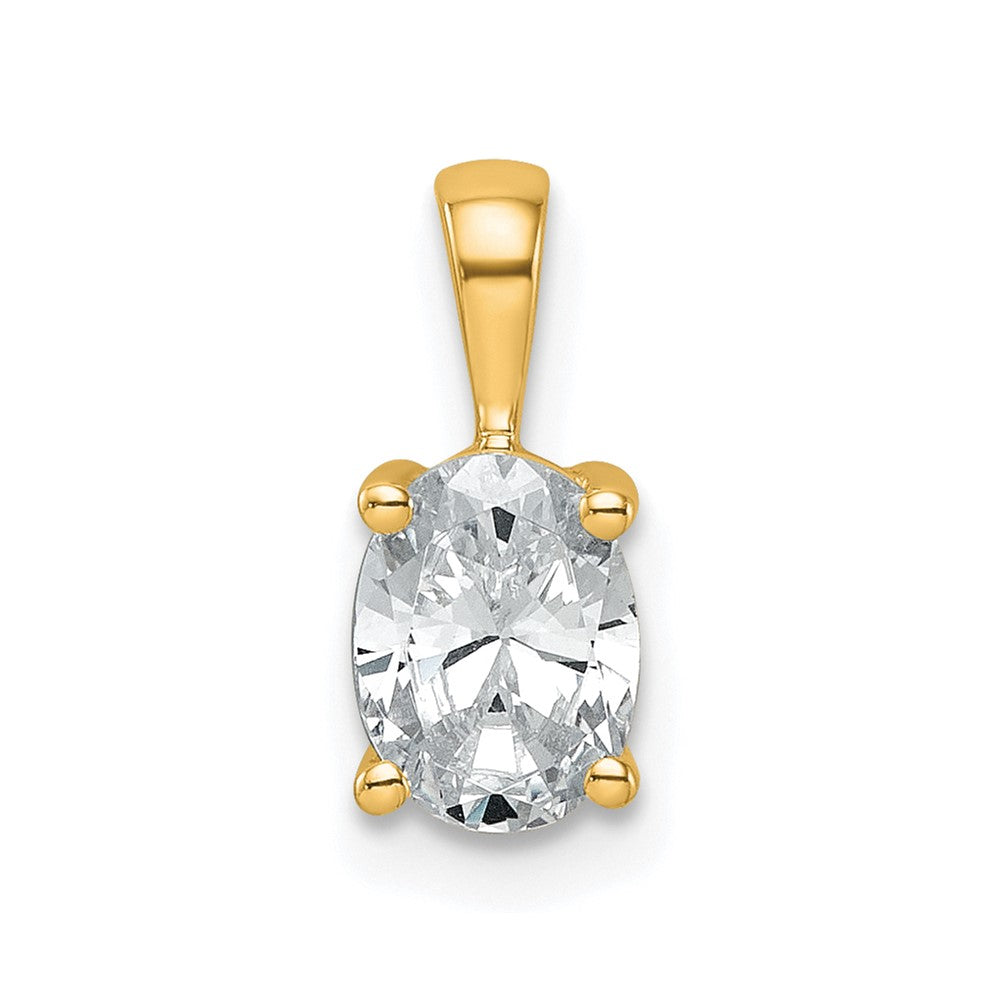 14k Yellow Gold 3/4 Ct. Lab Grown Diamond VS/SI+ G+ Oval Four Prong Pendant