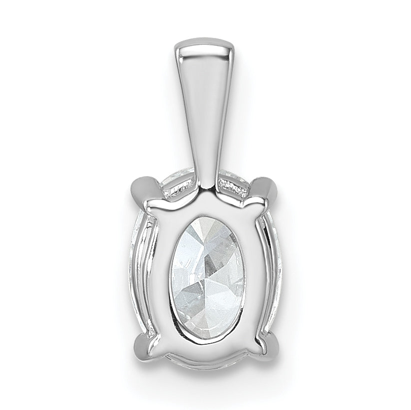 14k White Gold 1 Ct. Lab Grown Diamond VS/SI+ G+ Oval Four Prong Pendant