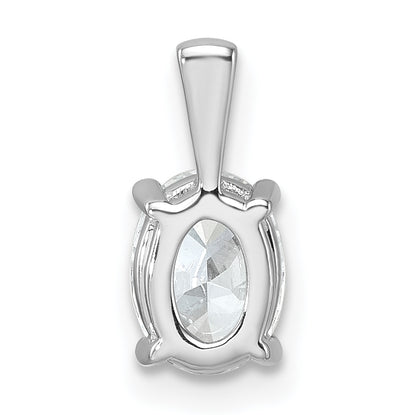 14k White Gold 1 Ct. Lab Grown Diamond VS/SI+ G+ Oval Four Prong Pendant