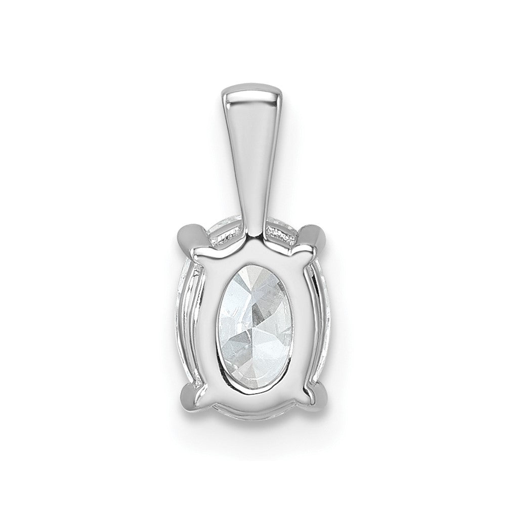 14k White Gold 1 Ct. Lab Grown Diamond VS/SI+ G+ Oval Complete Four Prong Pendant