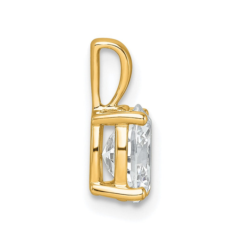 14k Yellow Gold 1 Ct. Certified Lab Grown Diamond VS/SI+ G+ Oval Four Prong Pendant