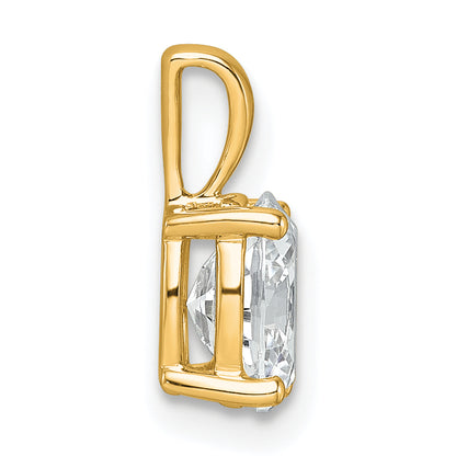 14K Yellow Gold 1 Carat Certified Lab Grown Diamond Vs+ F+ Oval Complete Four Prong Pendant