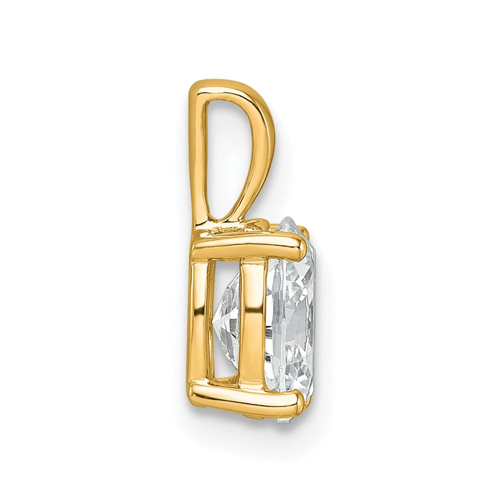 14k Yellow Gold 14k 1 carat Lab Grown Diamond VS+ F+ Oval Complete Four Prong Pendant